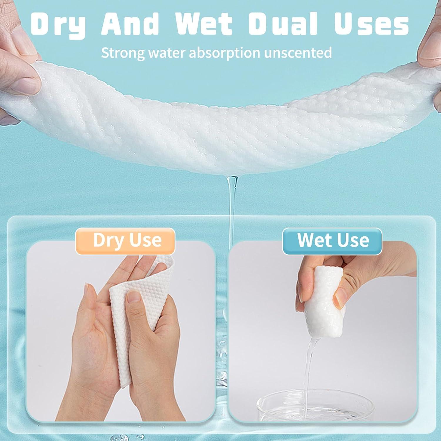 Toallas Faciales Desechables MISHCHI 100% Algodón Biodegradable