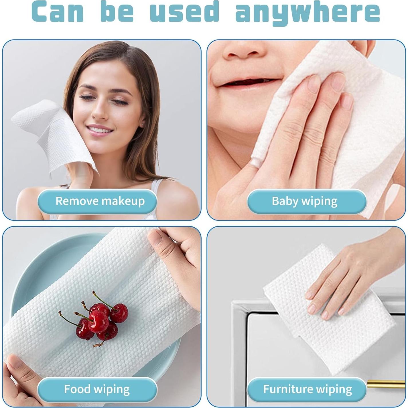 Toallas Faciales Desechables MISHCHI 100% Algodón Biodegradable