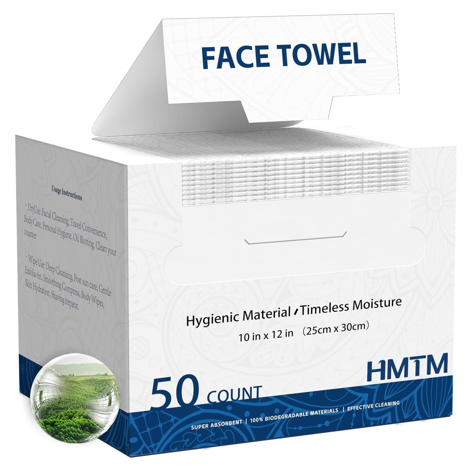 Toallas Faciales Desechables HMTM 50 Unidades 25.4x30.5cm
