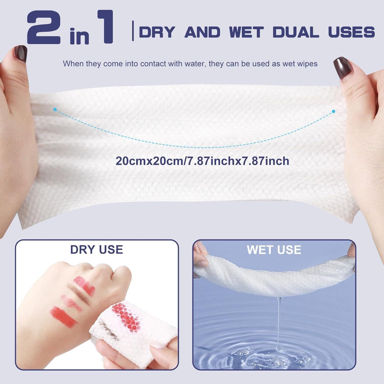 Toallas Faciales Desechables BODFPPC 100 Unidades Algodón Suave