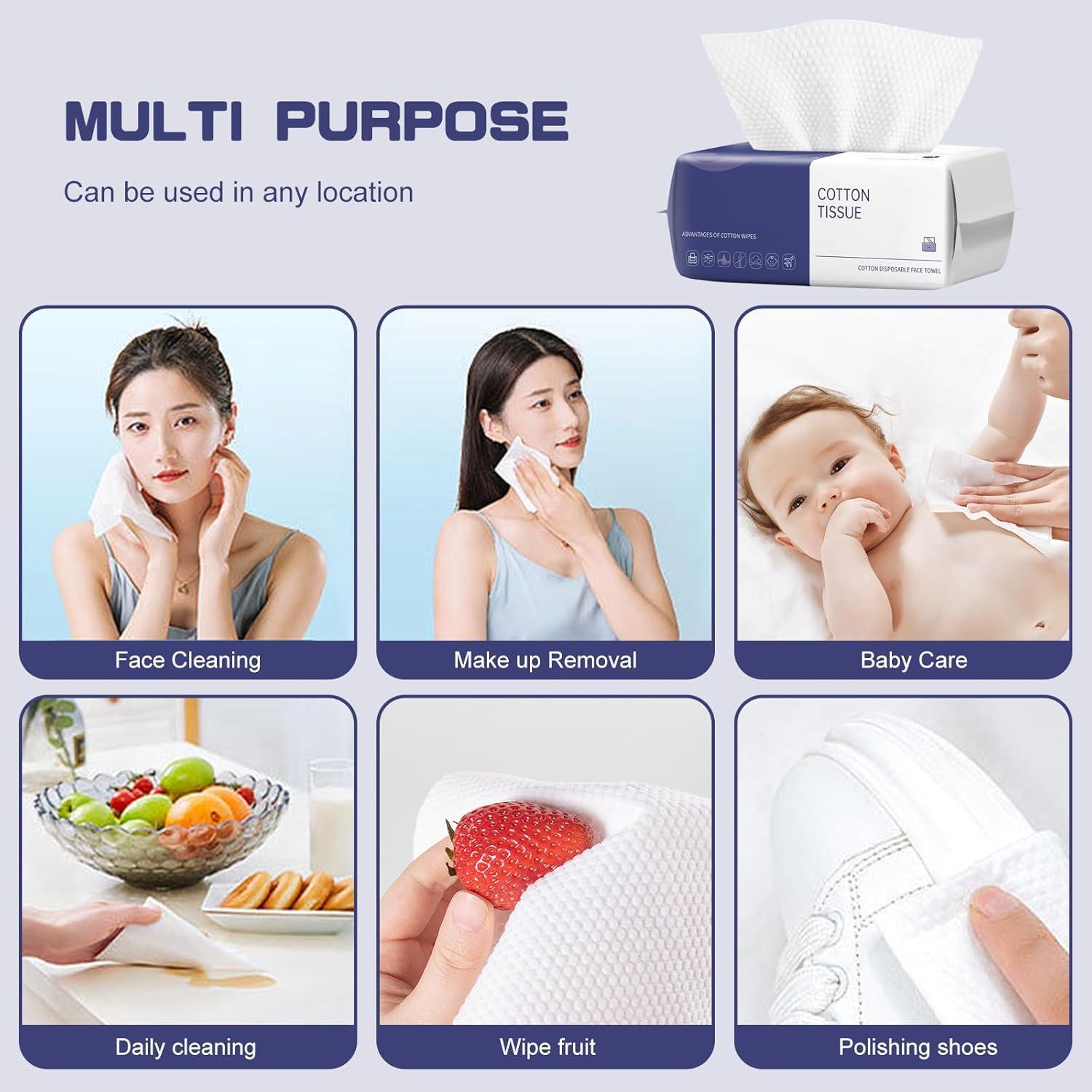 Toallas Faciales Desechables BODFPPC 100 Unidades Algodón Suave