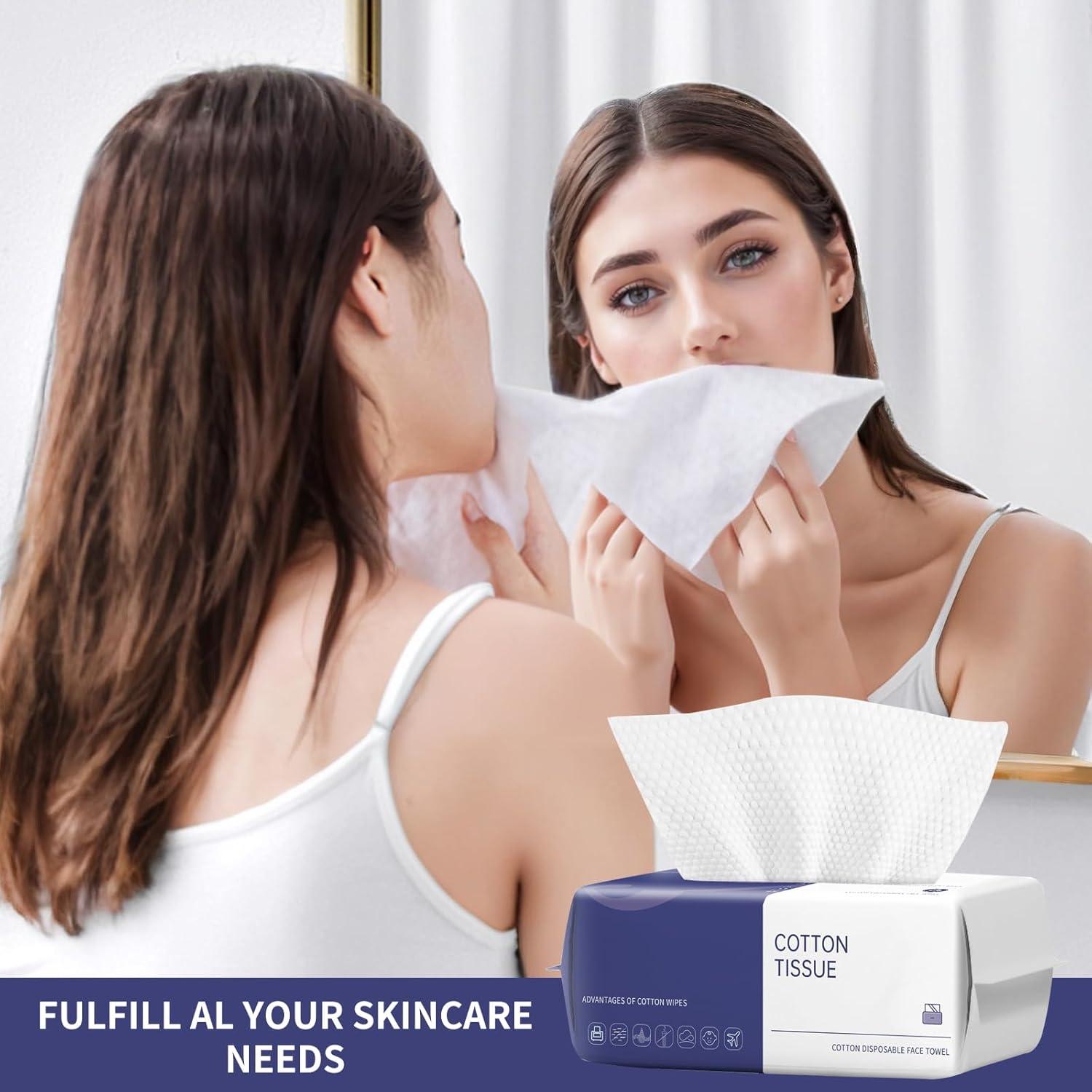 Toallas Faciales Desechables BODFPPC 100 Unidades Algodón Suave