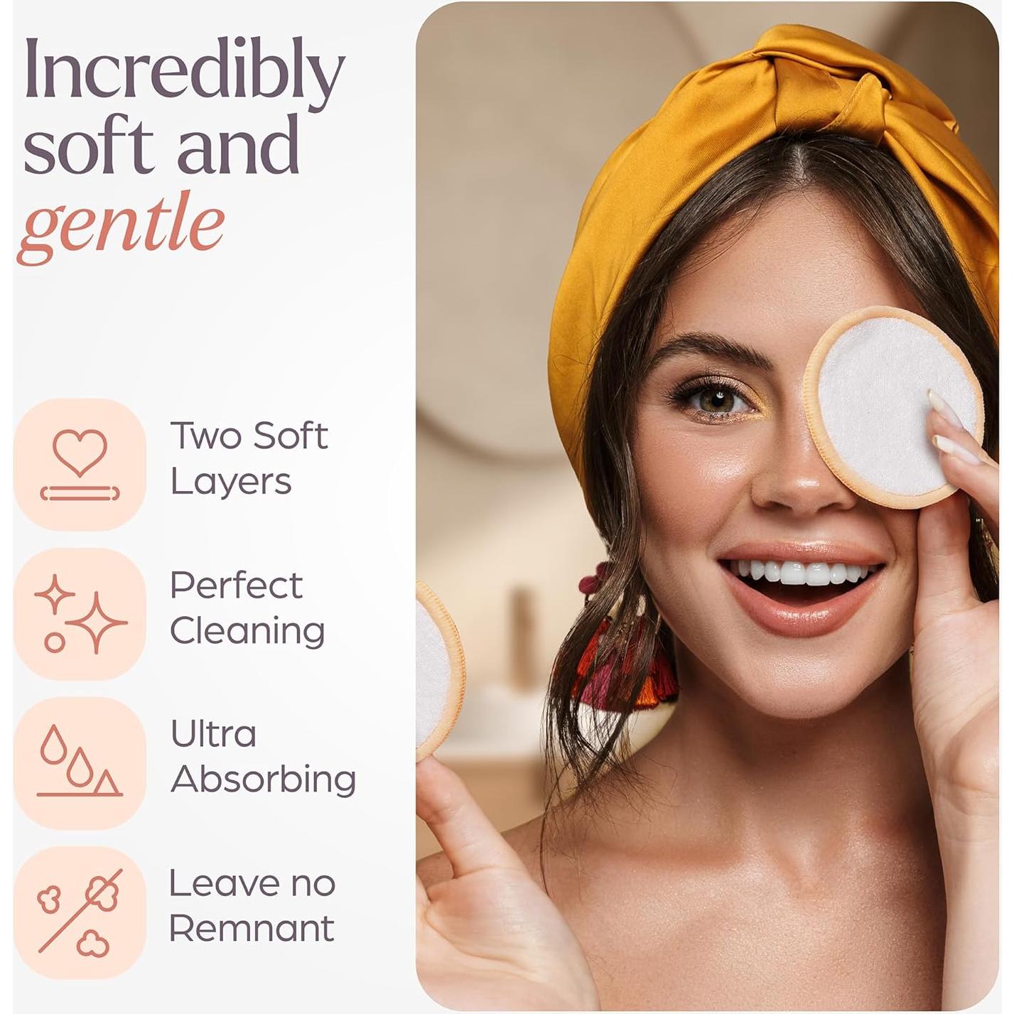 Rondas de Algodón Reutilizables VIVAGO 20 Piezas 8cm