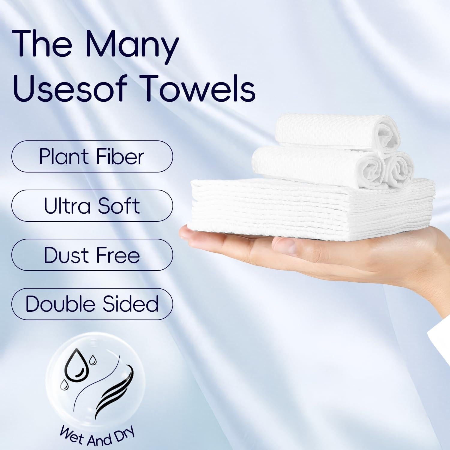 Toallas Faciales Desechables PUPUPE 30 Piezas 20.1x23.9cm