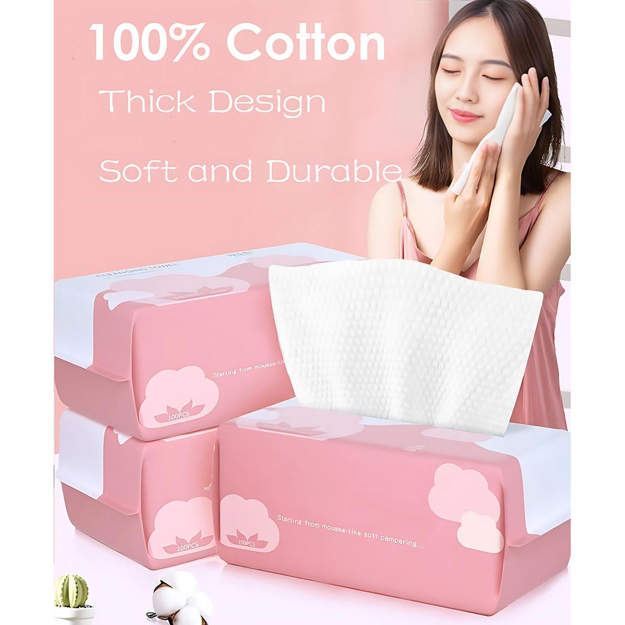 Toallas Desechables de Algodón Cayxenful 100 Hojas 20x20 cm