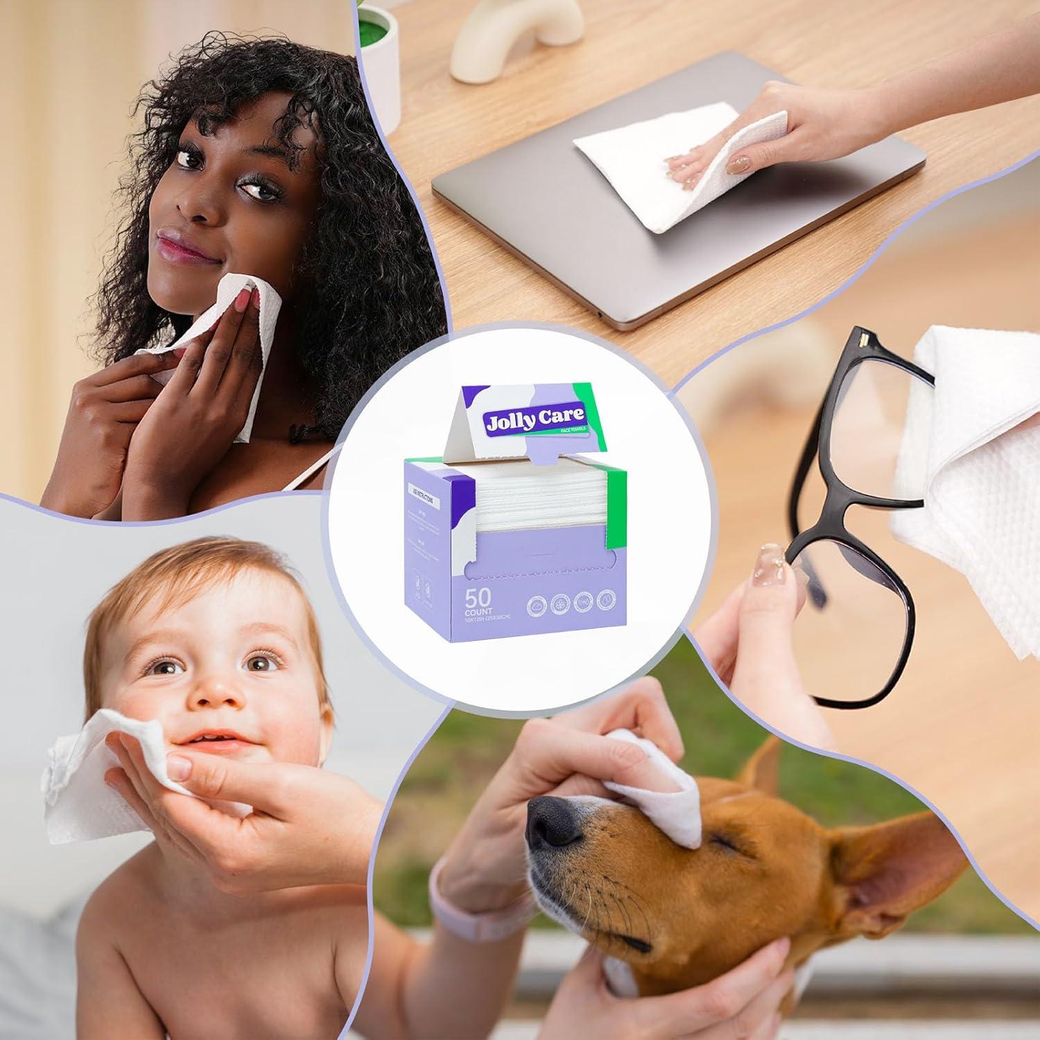 Toallas Faciales Desechables Jolly Care 50 Unidades 25.4x30.5cm