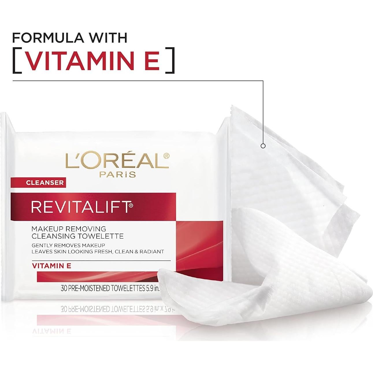 Toallitas Desmaquillantes L'Oreal Paris Revitalift 30 Unidades