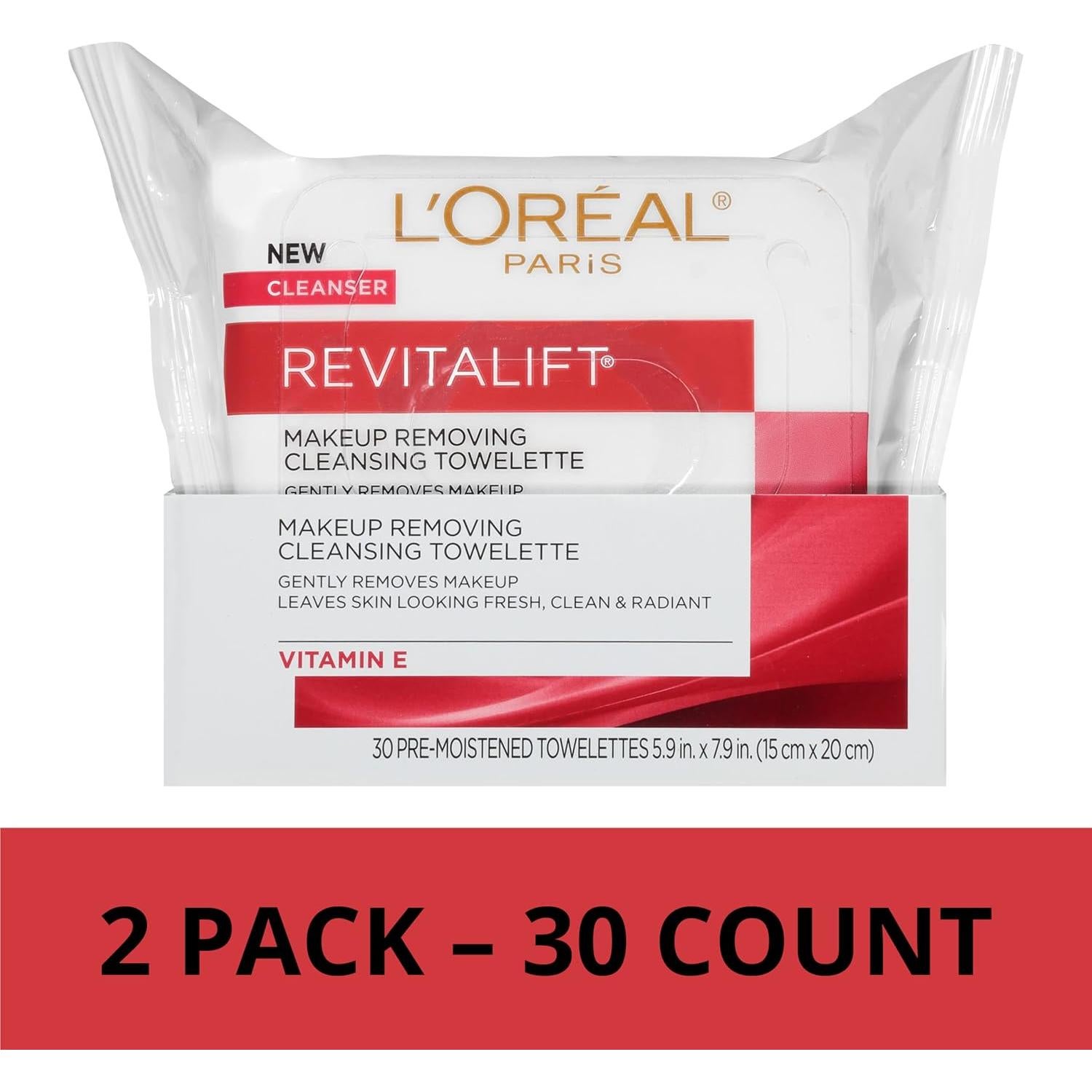 Toallitas Desmaquillantes L'Oreal Paris Revitalift 30 Unidades