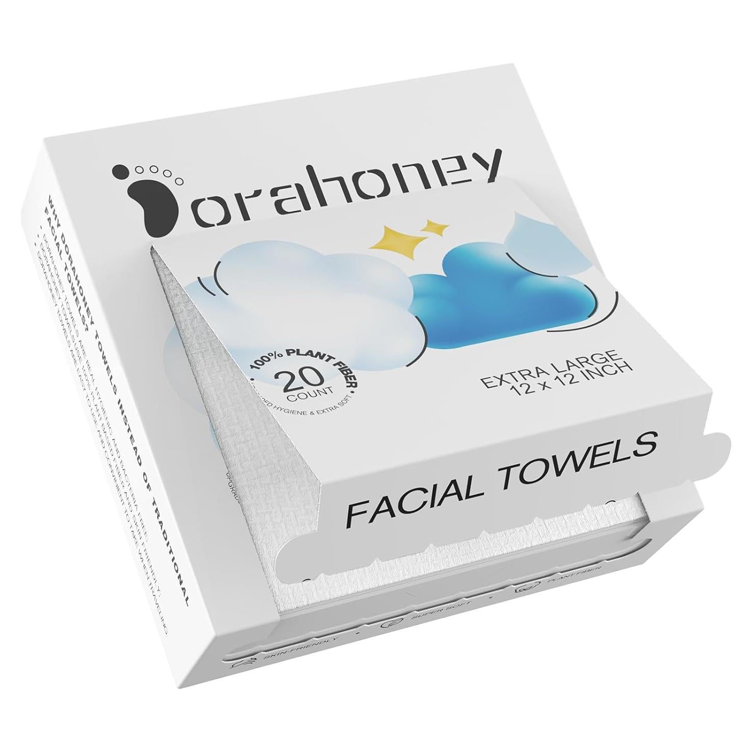 Toallas Faciales Desechables Dorahoney 30x30 cm 20 Piezas