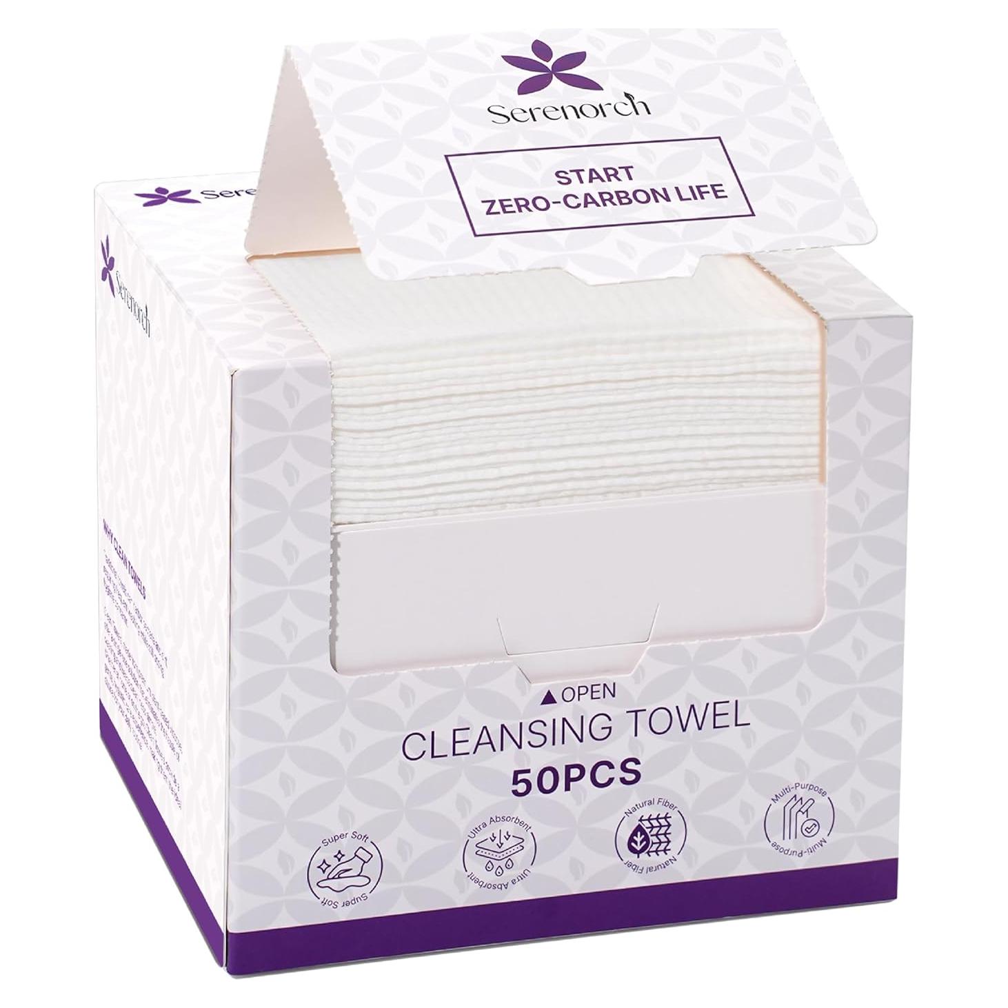 Toallas Faciales Desechables Serenorch 50 Unidades Ultra Suaves