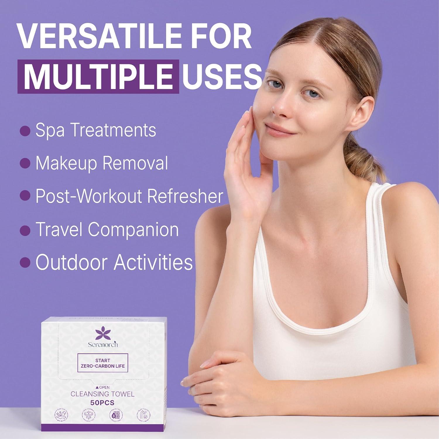 Toallas Faciales Desechables Serenorch 50 Unidades Ultra Suaves