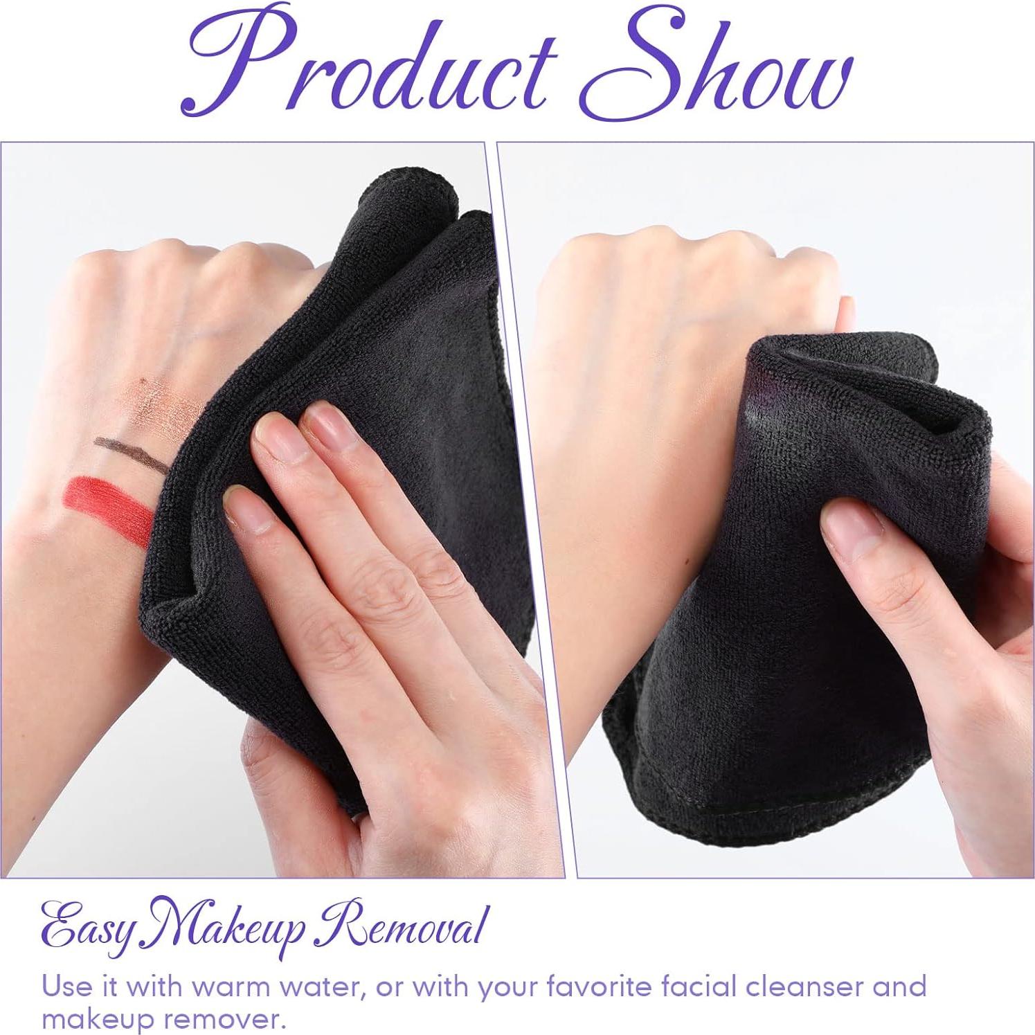 Toallas de Maquillaje Macarrie 48 Pcs Microfibra 30x30 cm Negras