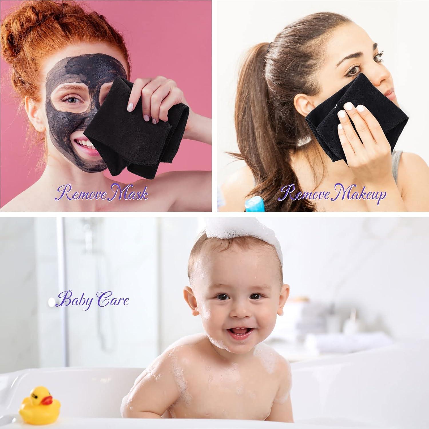 Toallas de Maquillaje Macarrie 48 Pcs Microfibra 30x30 cm Negras