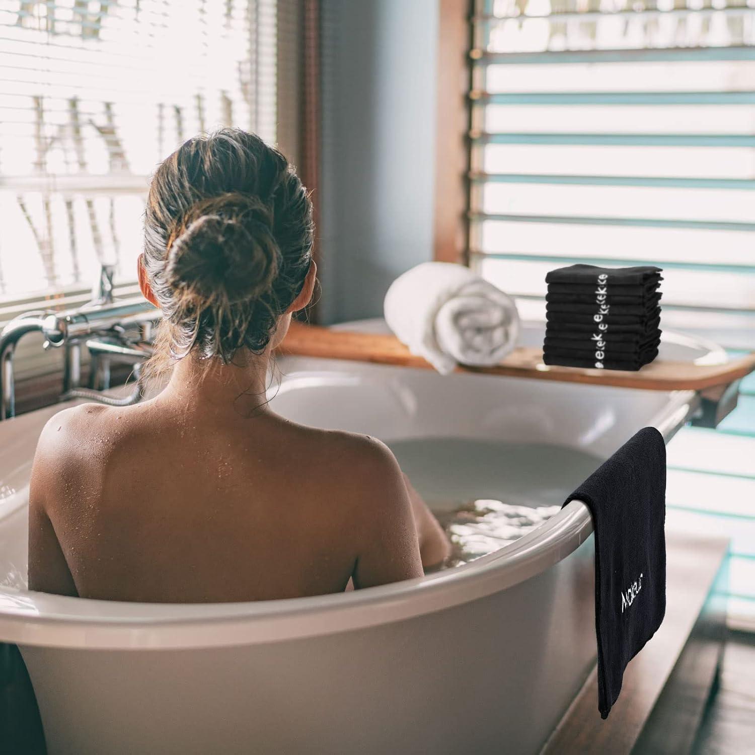 Toallas de Maquillaje Macarrie 48 Pcs Microfibra 30x30 cm Negras