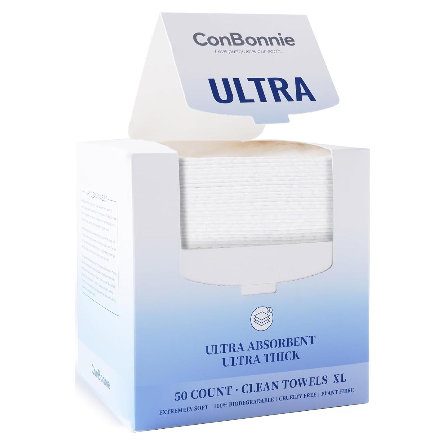 Toalla Facial Desechable Conbonnie Ultra Suave 50 Unidades