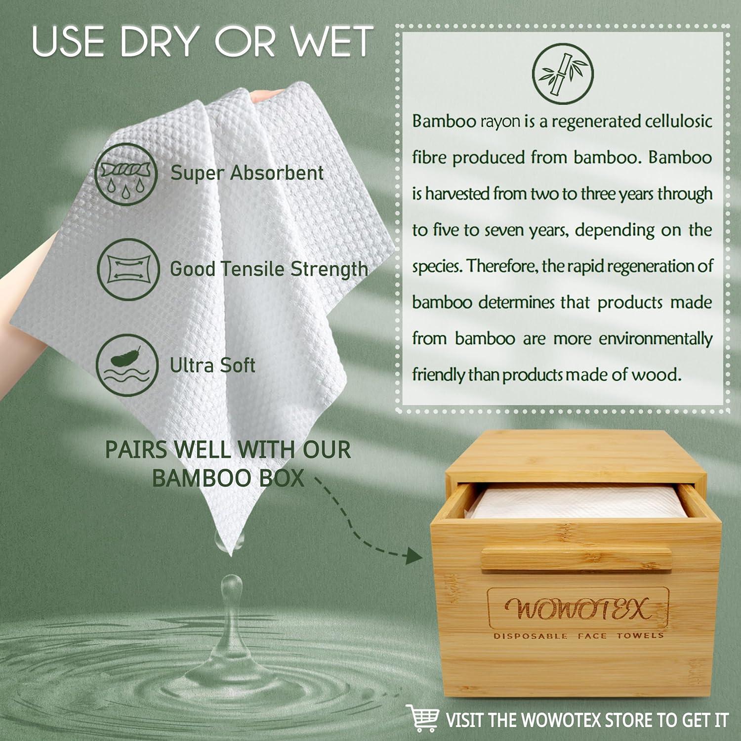 Toalla Facial Desechable WOWOTEX 60 Piezas 30.48x25.4cm