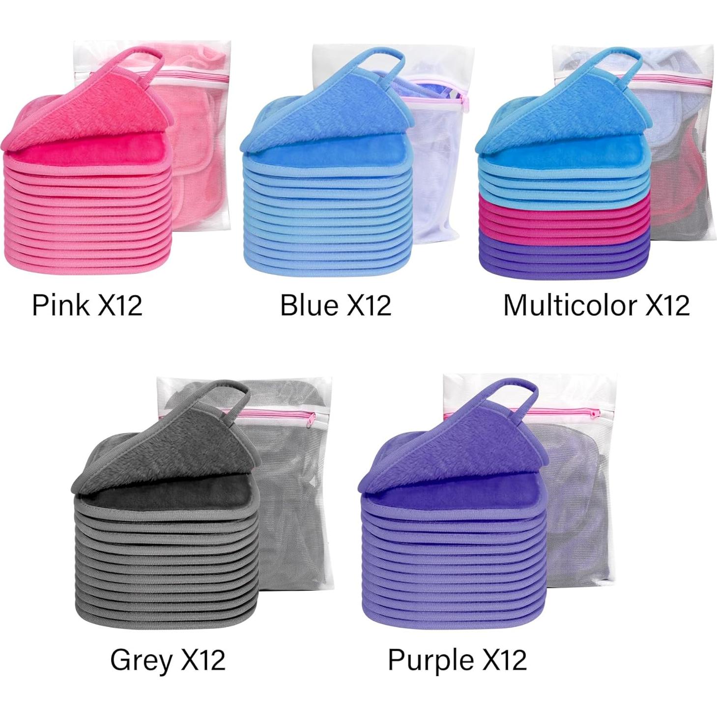 Paño Desmaquillante Reutilizable KODAMO 12 Piezas Microfibra