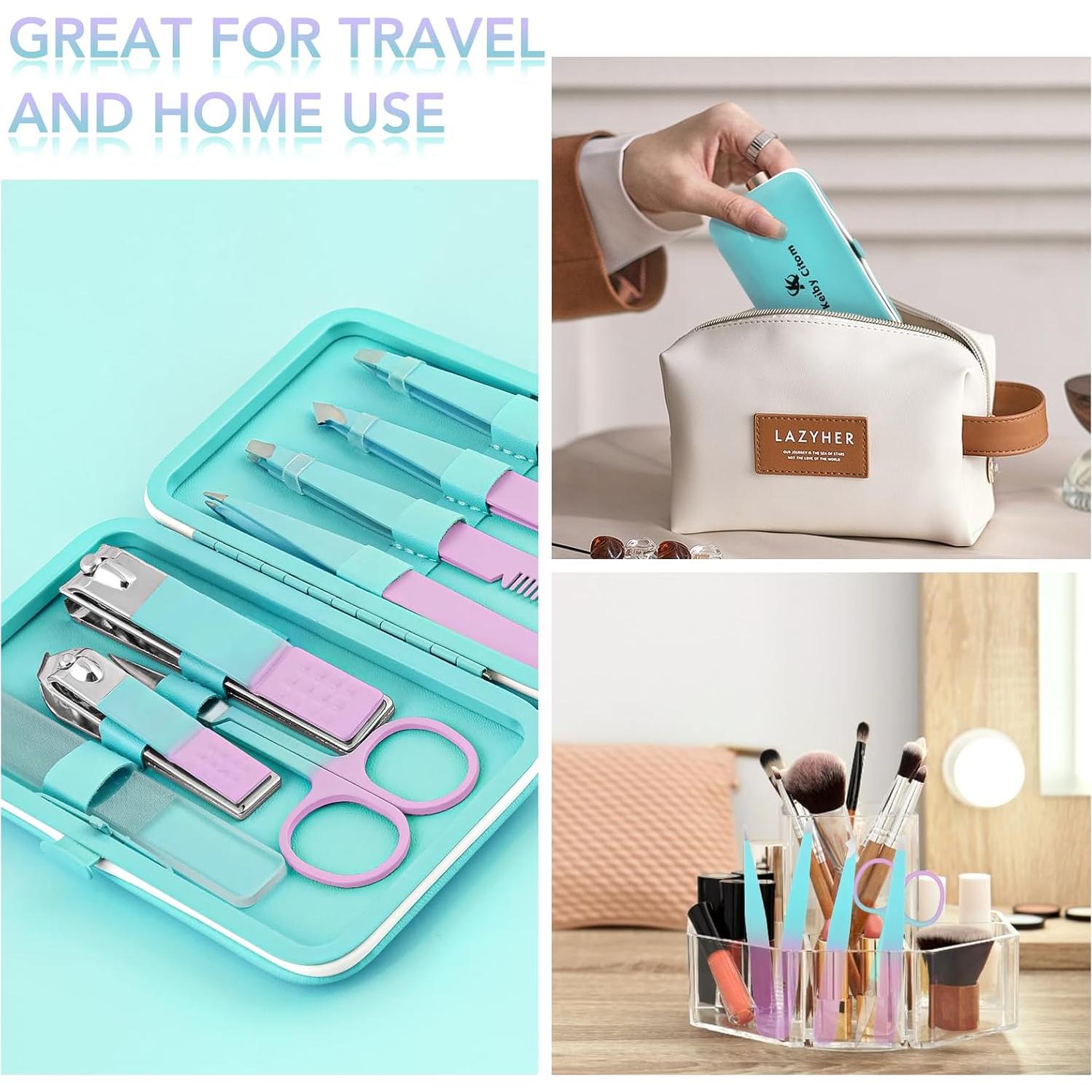 Juego de Pinzas y Cortauñas YHIT 8 Piezas Acero Inoxidable