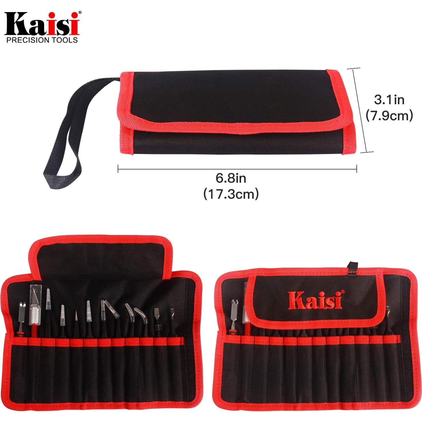 Juego de Pinzas de Precisión Kaisi 12 Pcs Antiestáticas