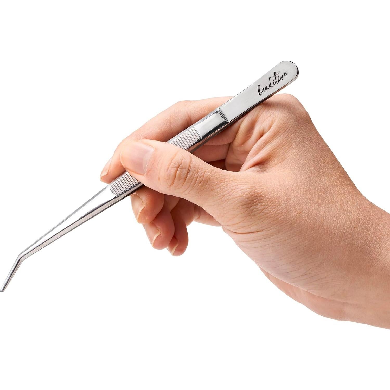 Juego de Pinzas Beaditive 3 Piezas 15 cm Acero Inoxidable Profesional