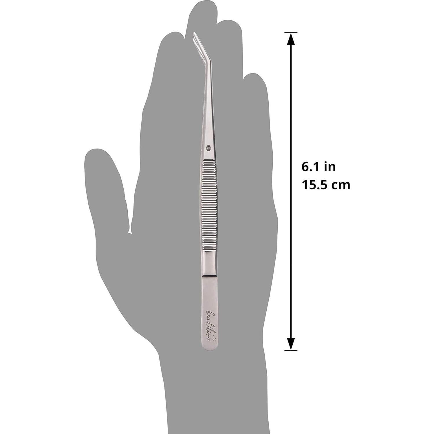 Juego de Pinzas Beaditive 3 Piezas 15 cm Acero Inoxidable Profesional