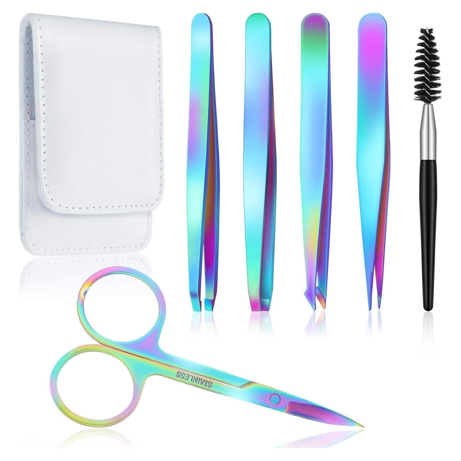 Conjunto de 6 Piezas de Pinzas para Cejas Honoson Arcoíris