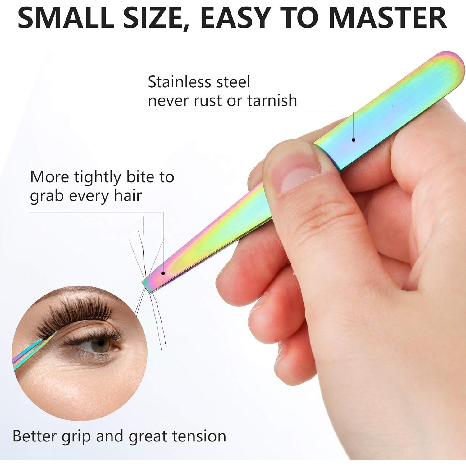 Conjunto de 6 Piezas de Pinzas para Cejas Honoson Arcoíris