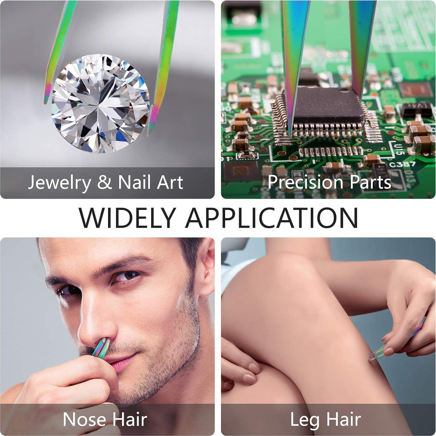 Conjunto de 6 Piezas de Pinzas para Cejas Honoson Arcoíris