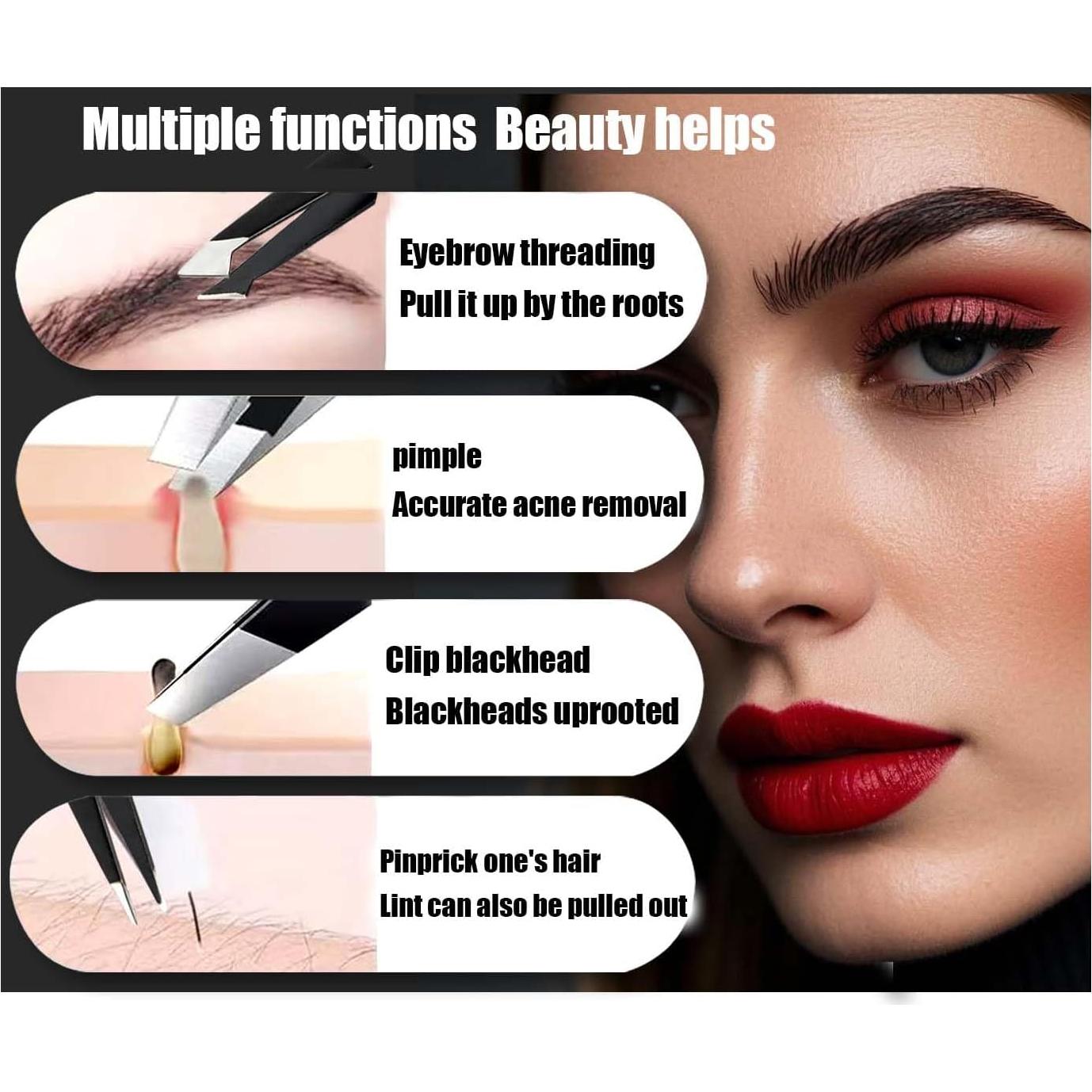 Juego de Pinzas de Acero Inoxidable Amasodaon 10 Piezas