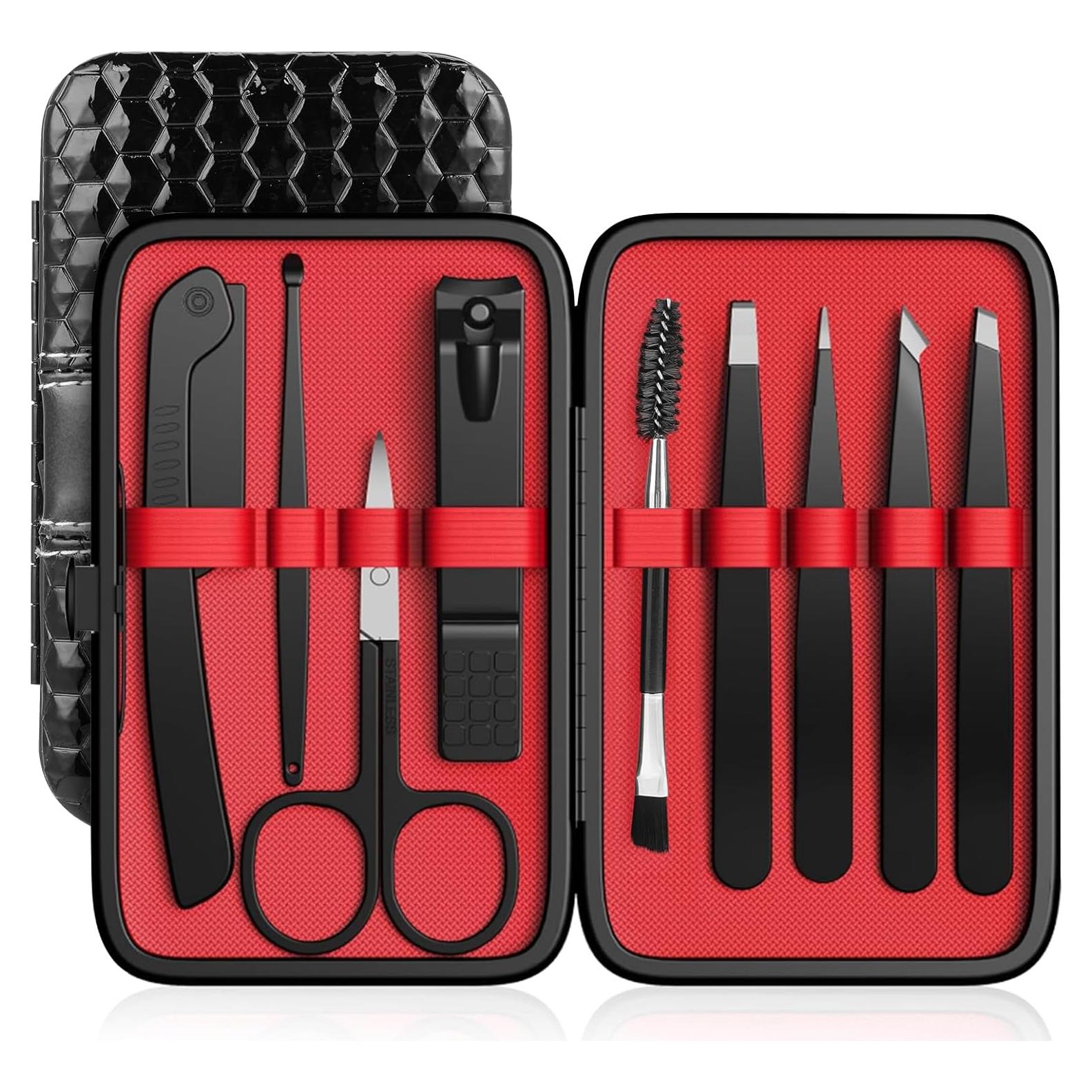 Kit de Pinzas de Precisión Hyxhappy 9 Piezas Acero Inoxidable