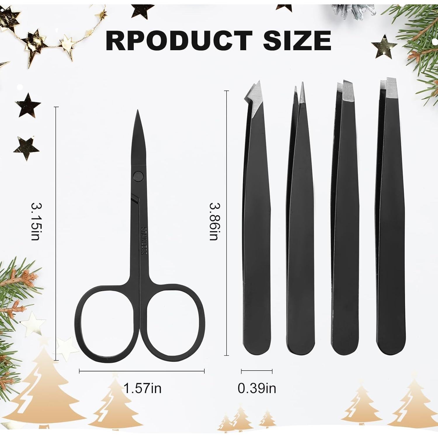 Juego de 5 Pinzas de Acero Inoxidable YIMICOO con Tijeras