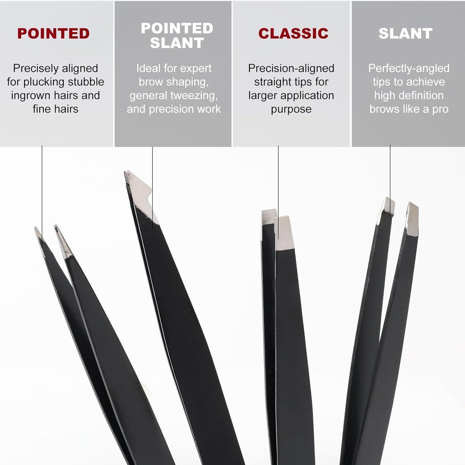 Juego de 5 Pinzas de Acero Inoxidable YIMICOO con Tijeras