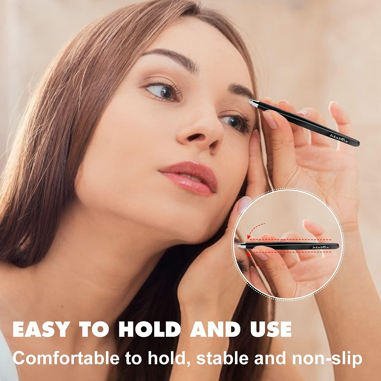 Juego de Pinzas de Precisión Mabox - 4 Piezas Acero Inoxidable