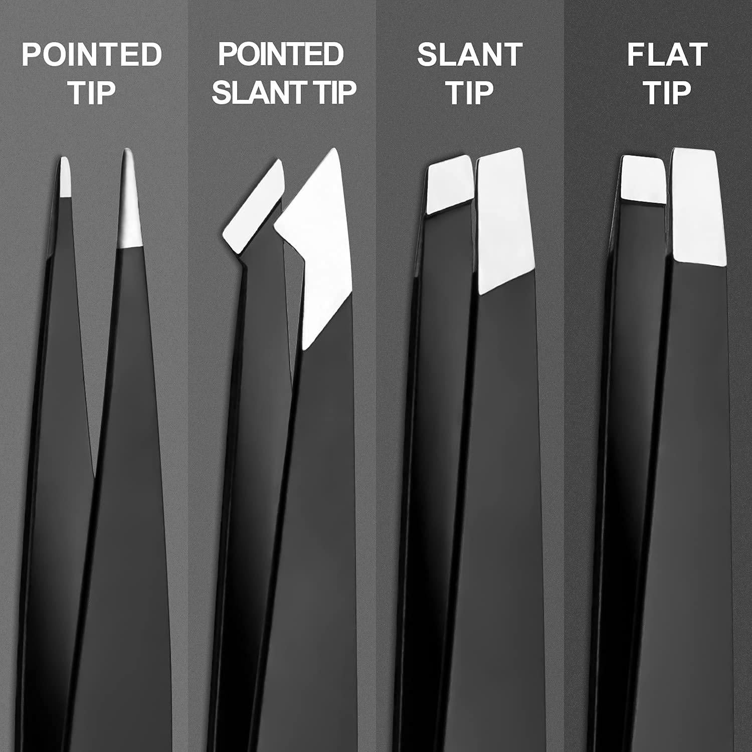 Juego de Pinzas de Precisión Mabox - 4 Piezas Acero Inoxidable