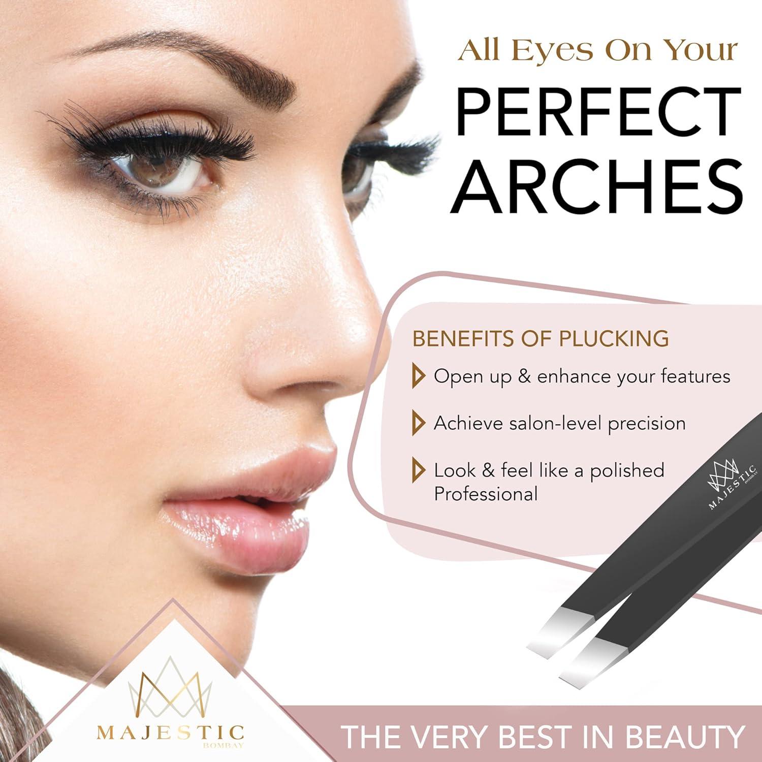 Pinzas de Precisión Majestic Bombay - Punta Fina para Vello Encarnado