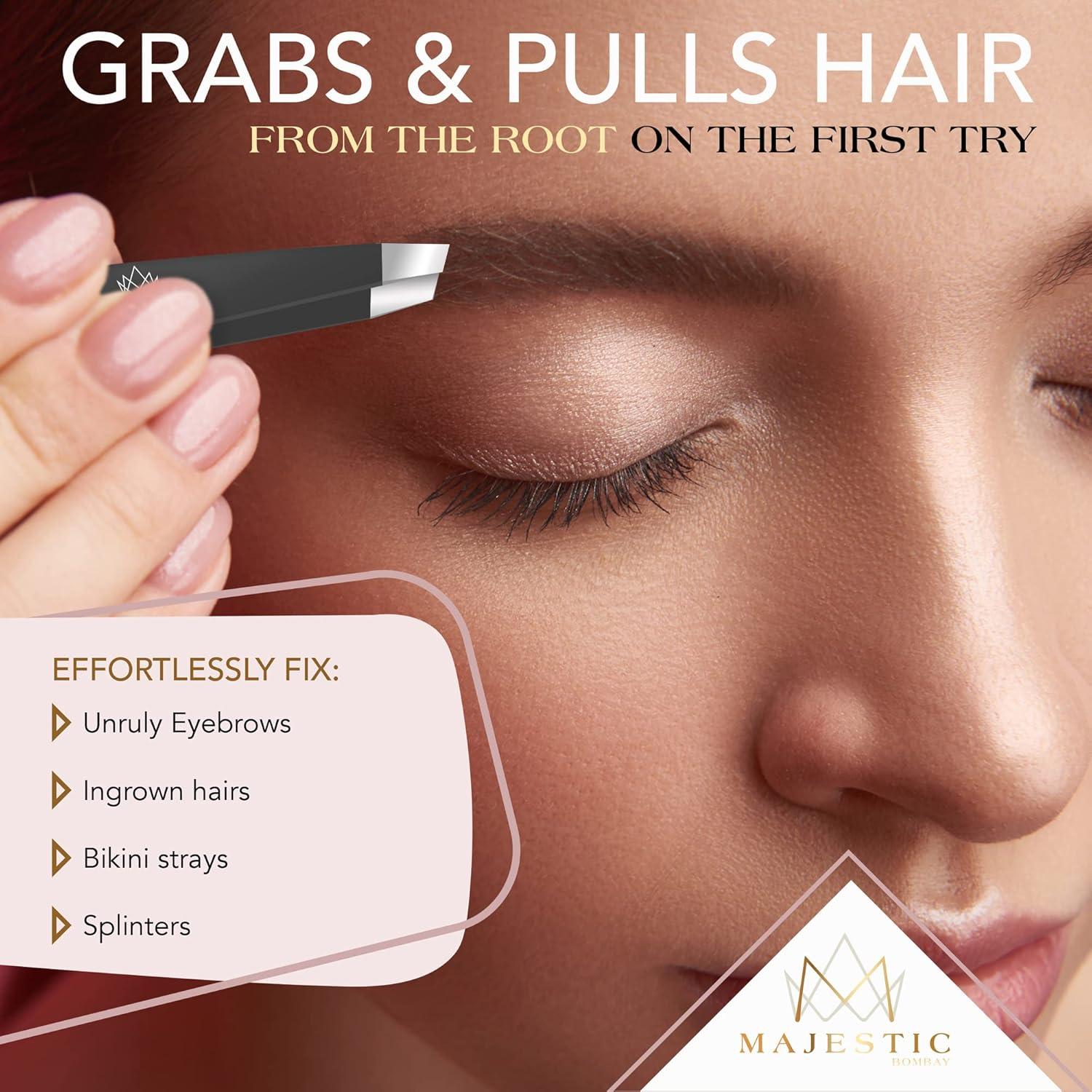 Pinzas de Precisión Majestic Bombay - Punta Fina para Vello Encarnado