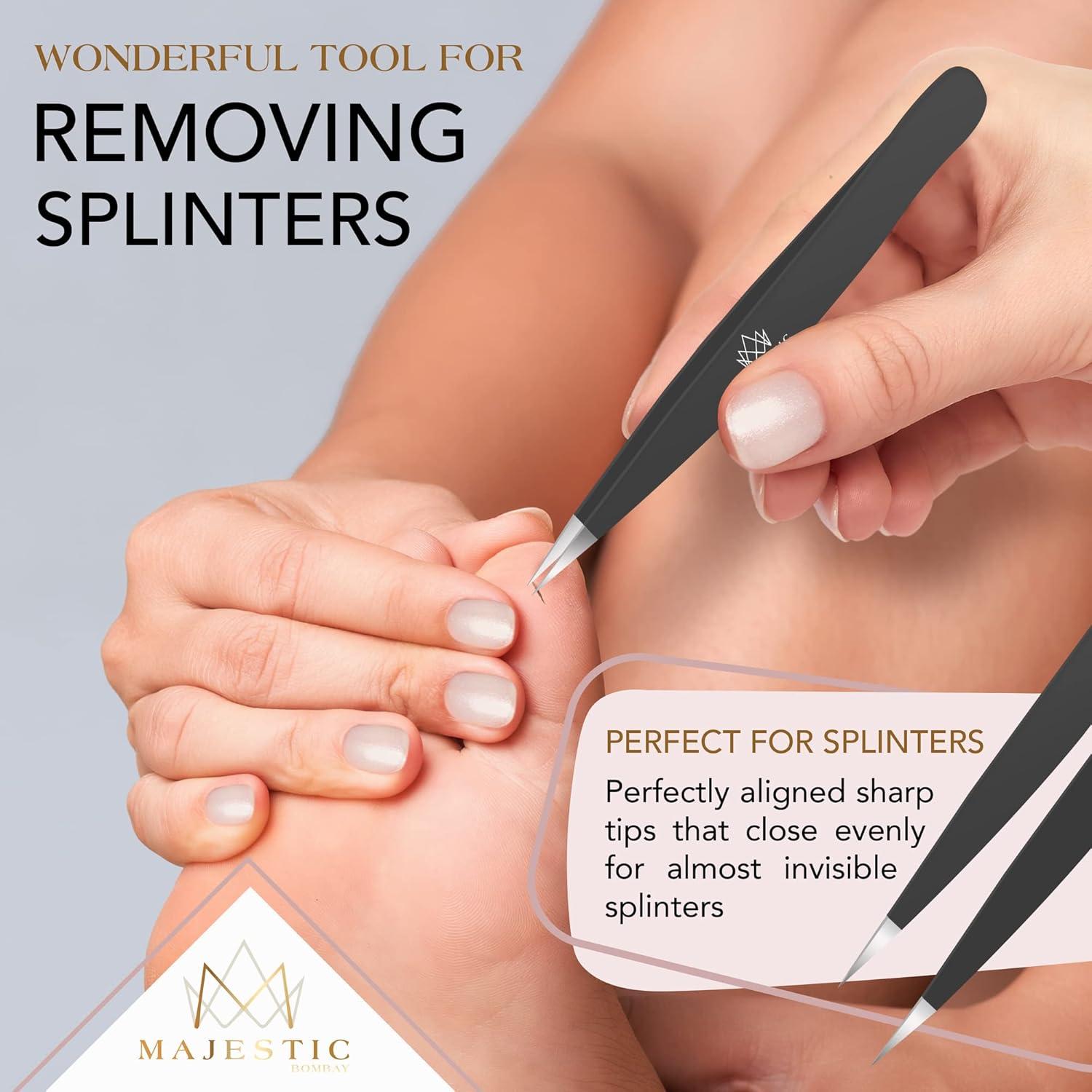 Pinzas de Precisión Majestic Bombay - Punta Fina para Vello Encarnado