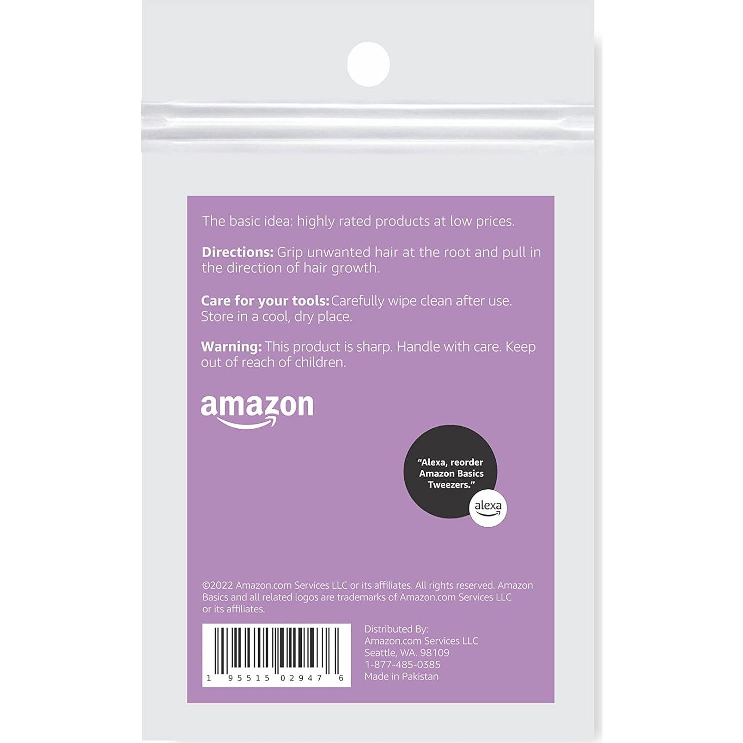 Juego de 3 Pinzas de Cejas Mini Amazon Basics - Precisión