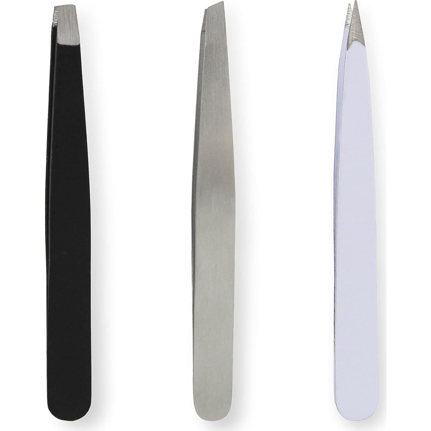 Juego de 3 Pinzas de Cejas Mini Amazon Basics - Precisión