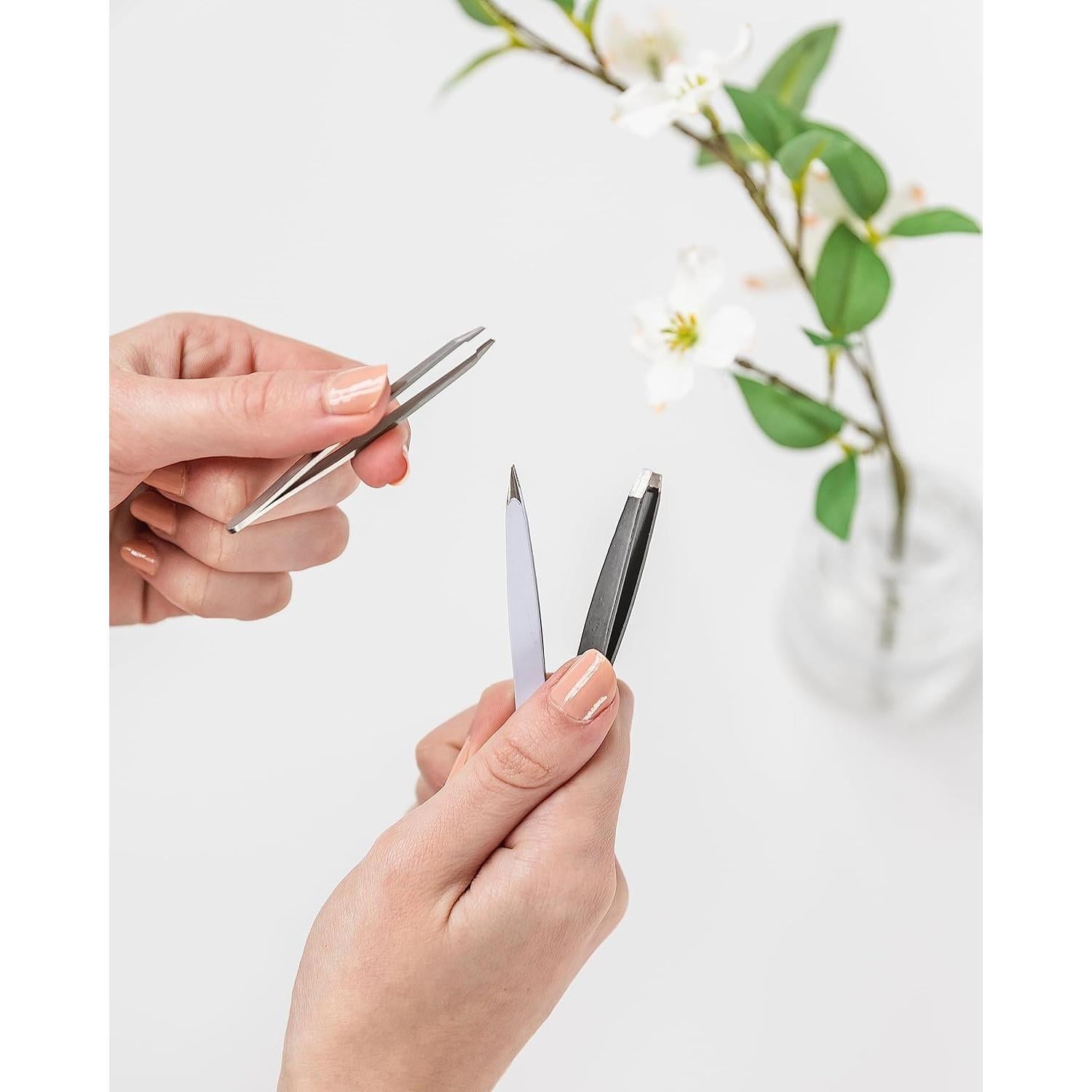 Juego de 3 Pinzas de Cejas Mini Amazon Basics - Precisión