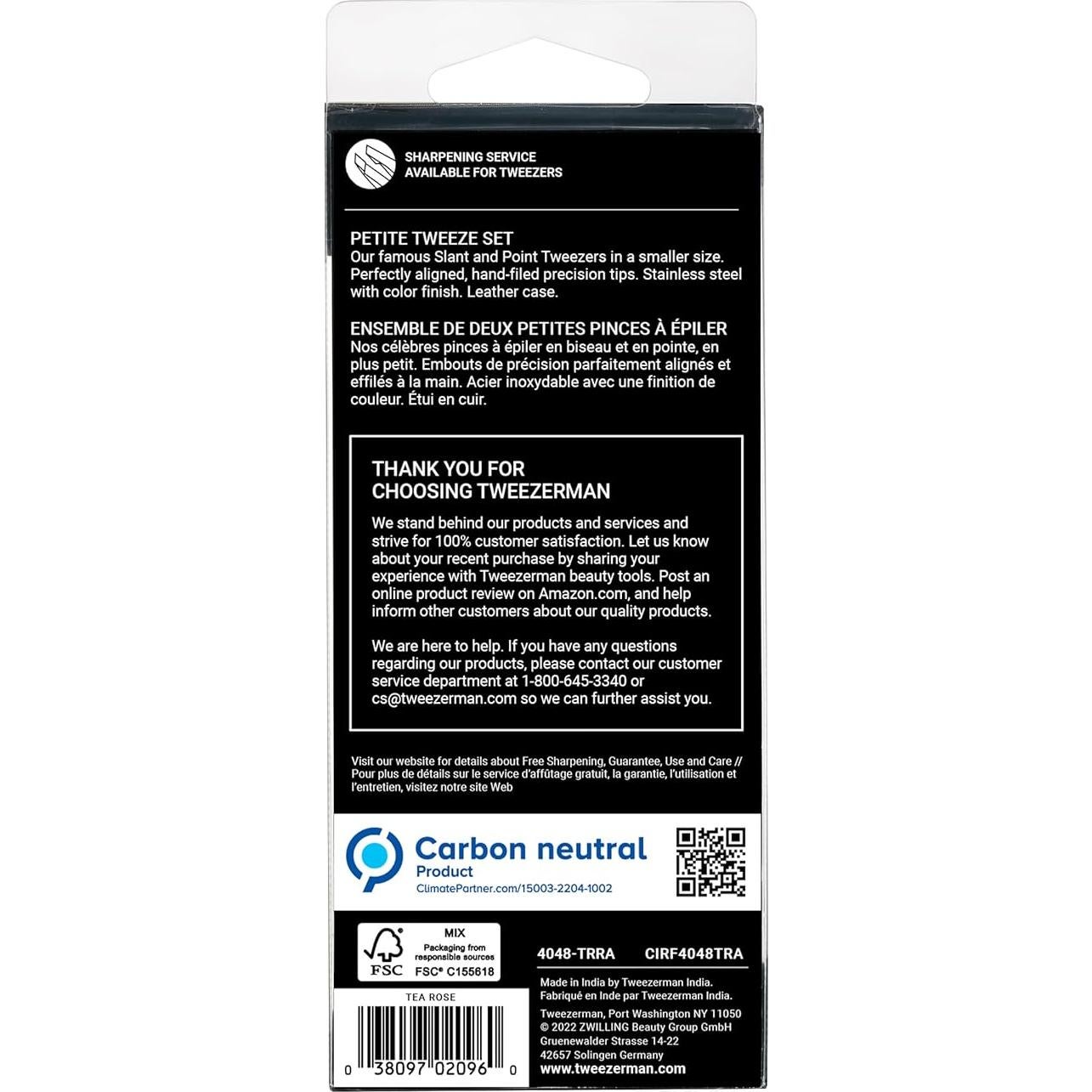 Juego de Pinzas Petite Tea Rose Tweezerman - Precisión y Calidad