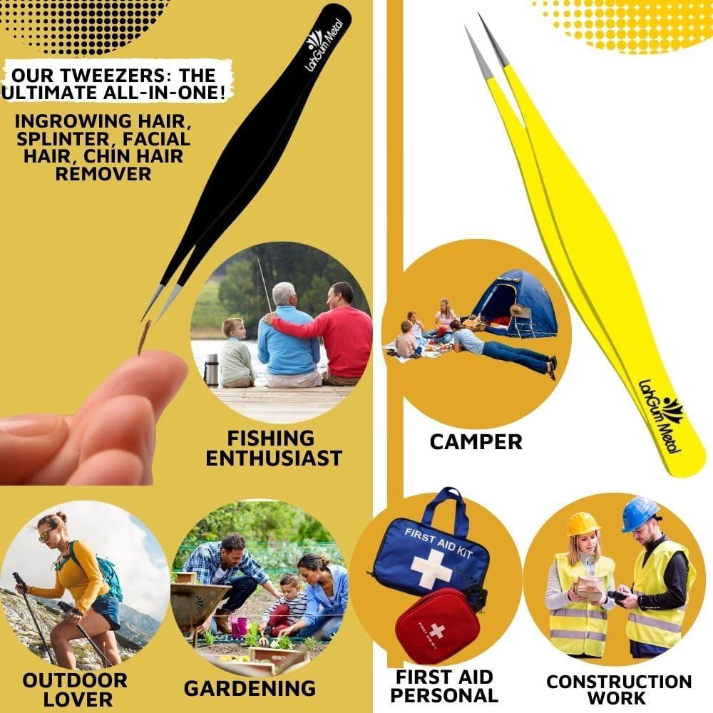 Kit de Pinzas de Precisión LahGum Metal - Acero Inoxidable