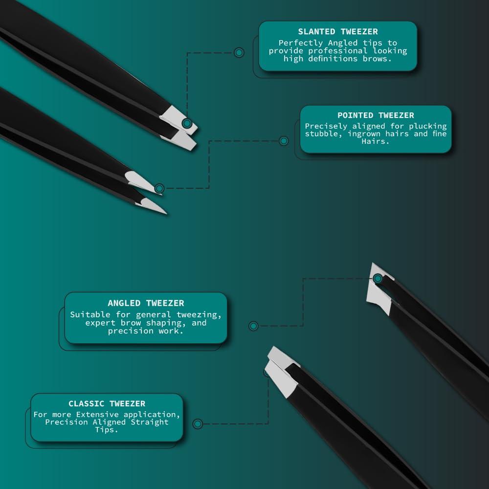 Pinzas de Precisión NARZ para Vello Facial - Acero Inoxidable