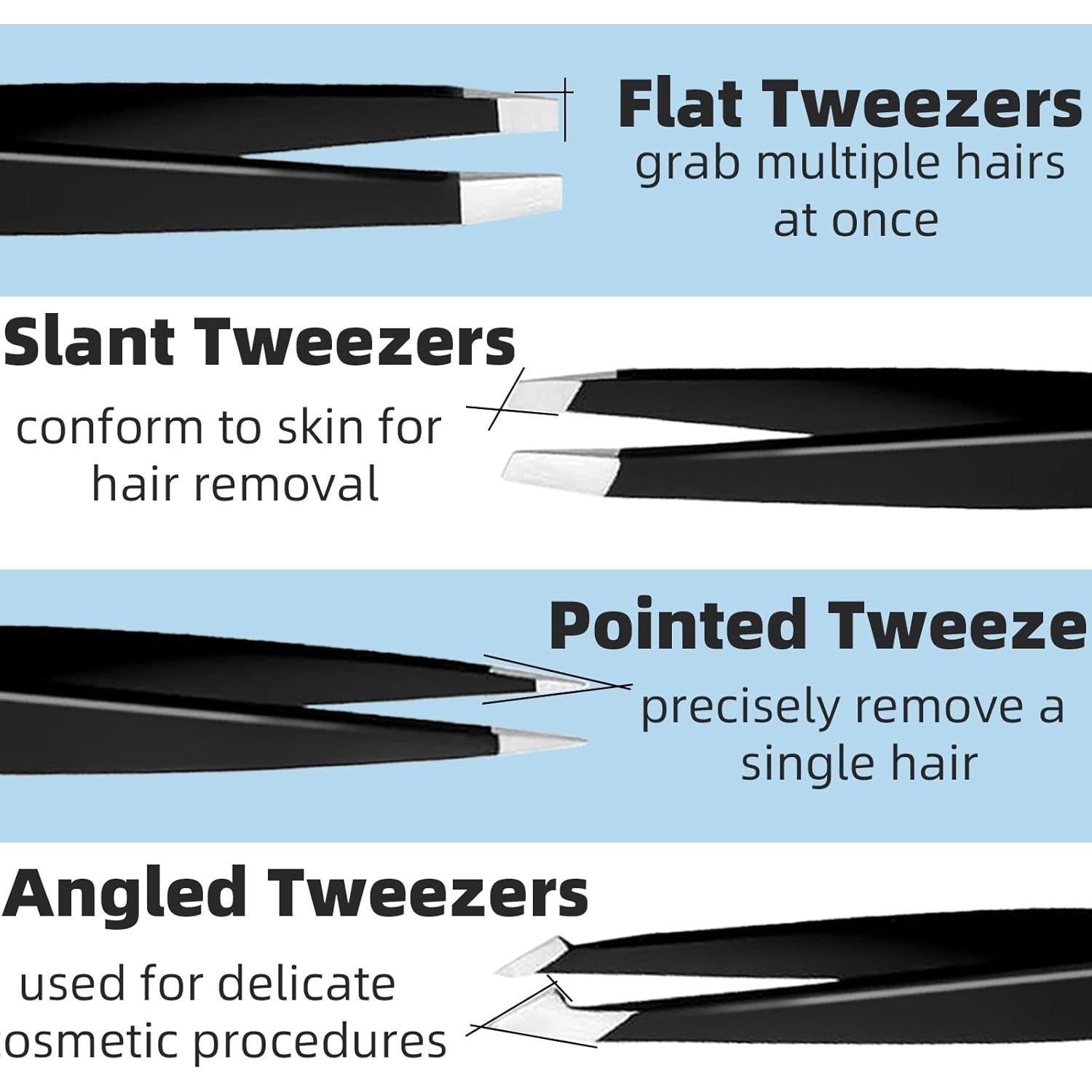 Juego de Pinzas de Precisión Tweezerman 4 Piezas Acero Inoxidable