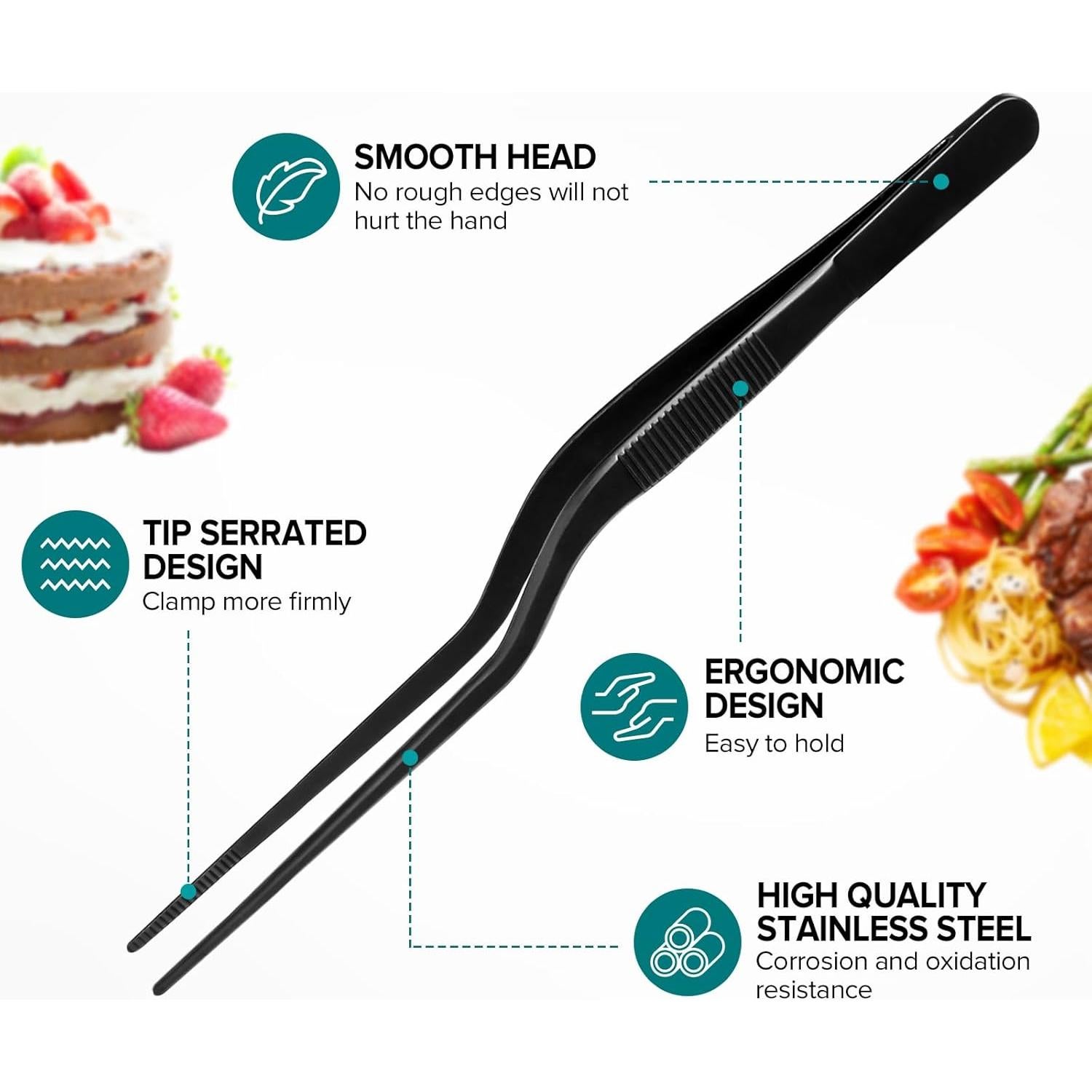 Juego de Pinzas de Cocina PETHOMKIT 6 Piezas Acero Inoxidable