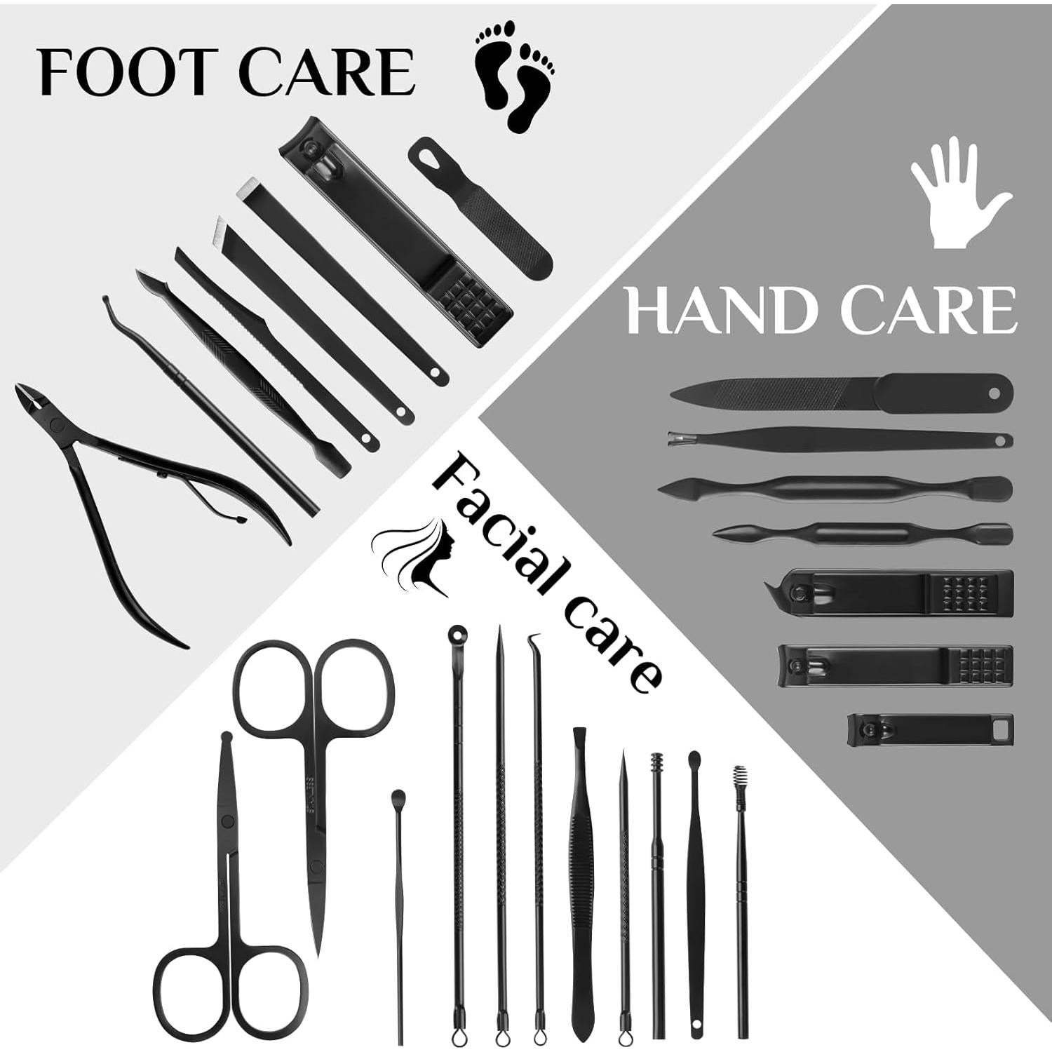 Kit de Manicura Profesional MINKINH 26 Piezas Acero Inoxidable