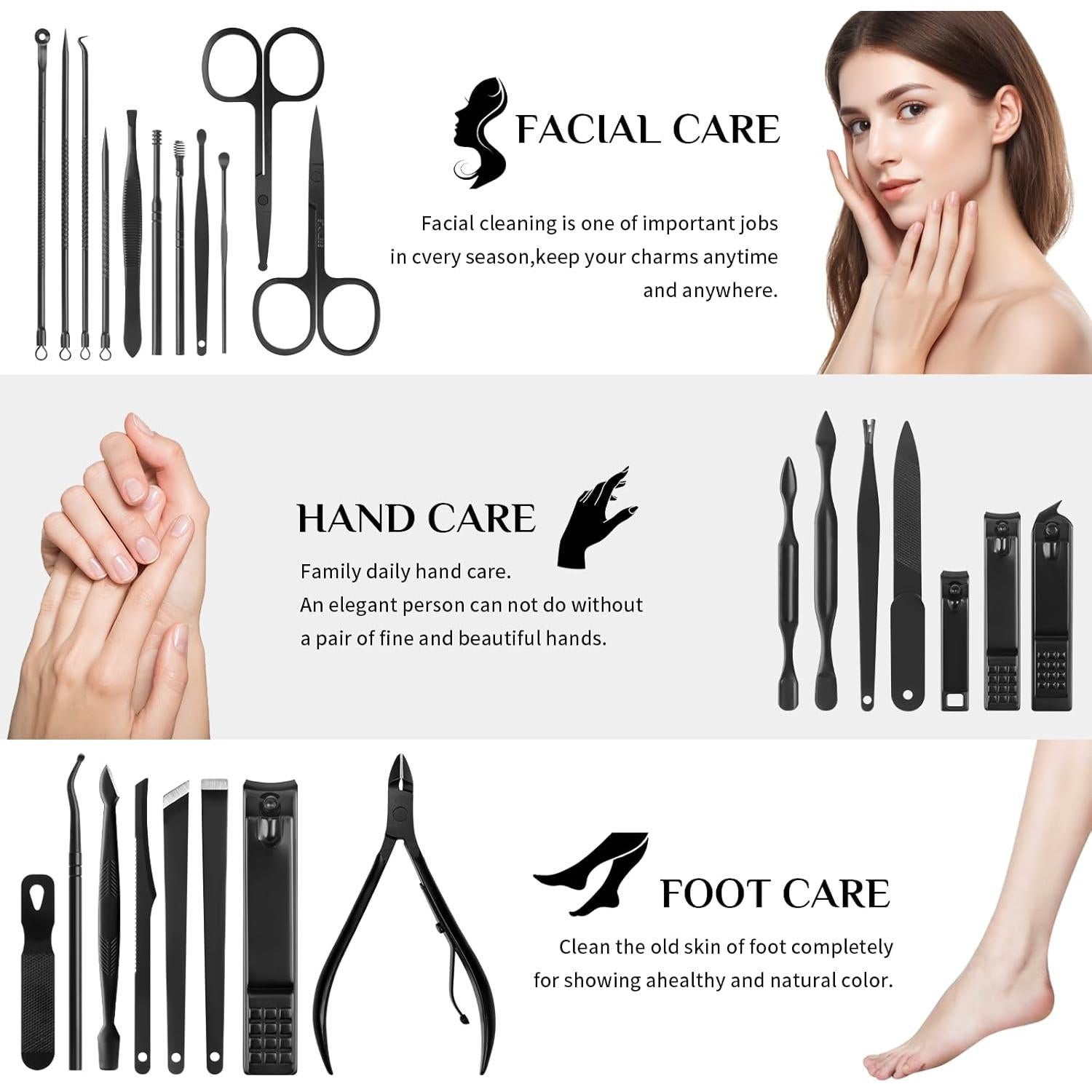 Kit de Manicura Profesional MINKINH 26 Piezas Acero Inoxidable