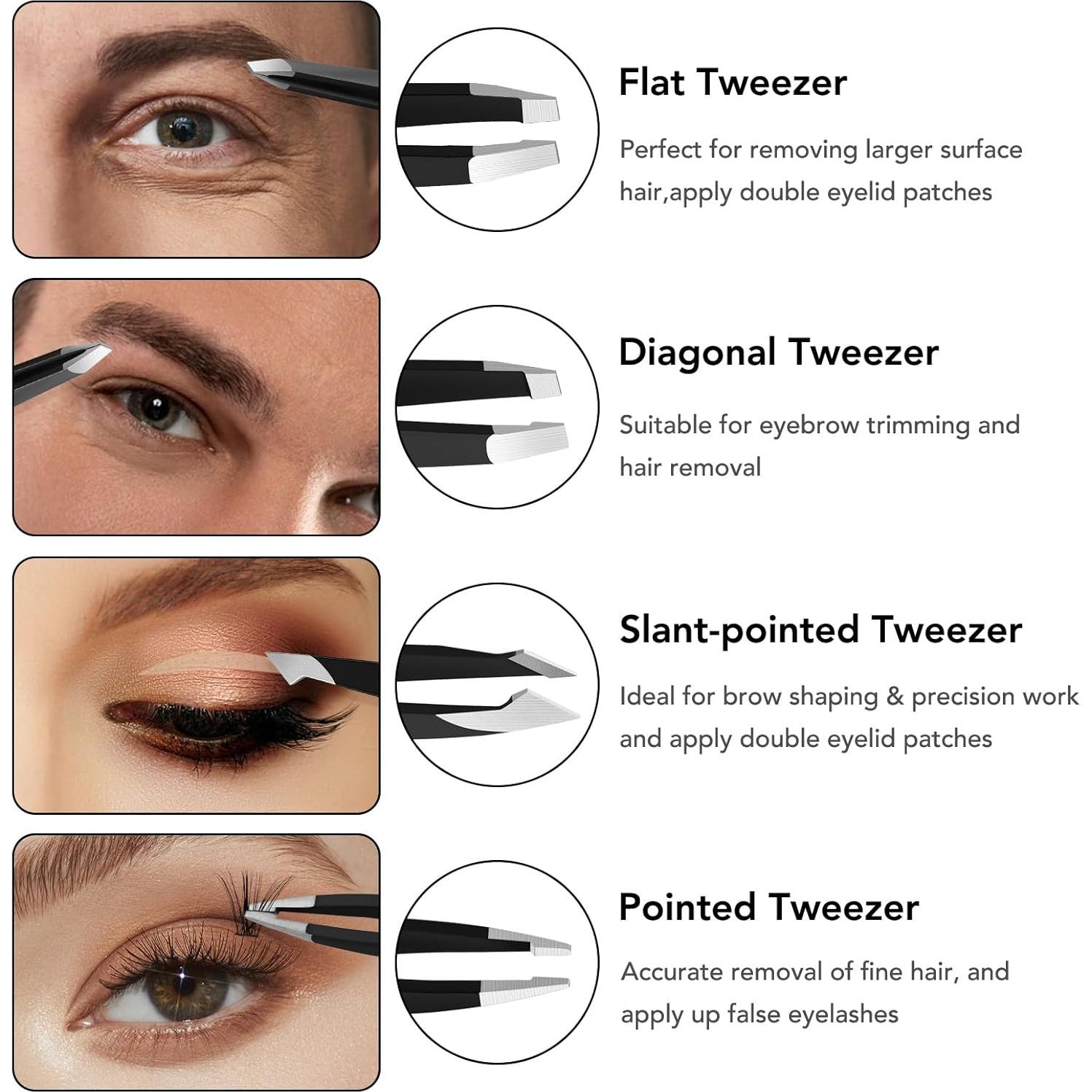 Juego de Pinzas de Precisión Keiby Citom 8 Piezas Acero Inoxidable