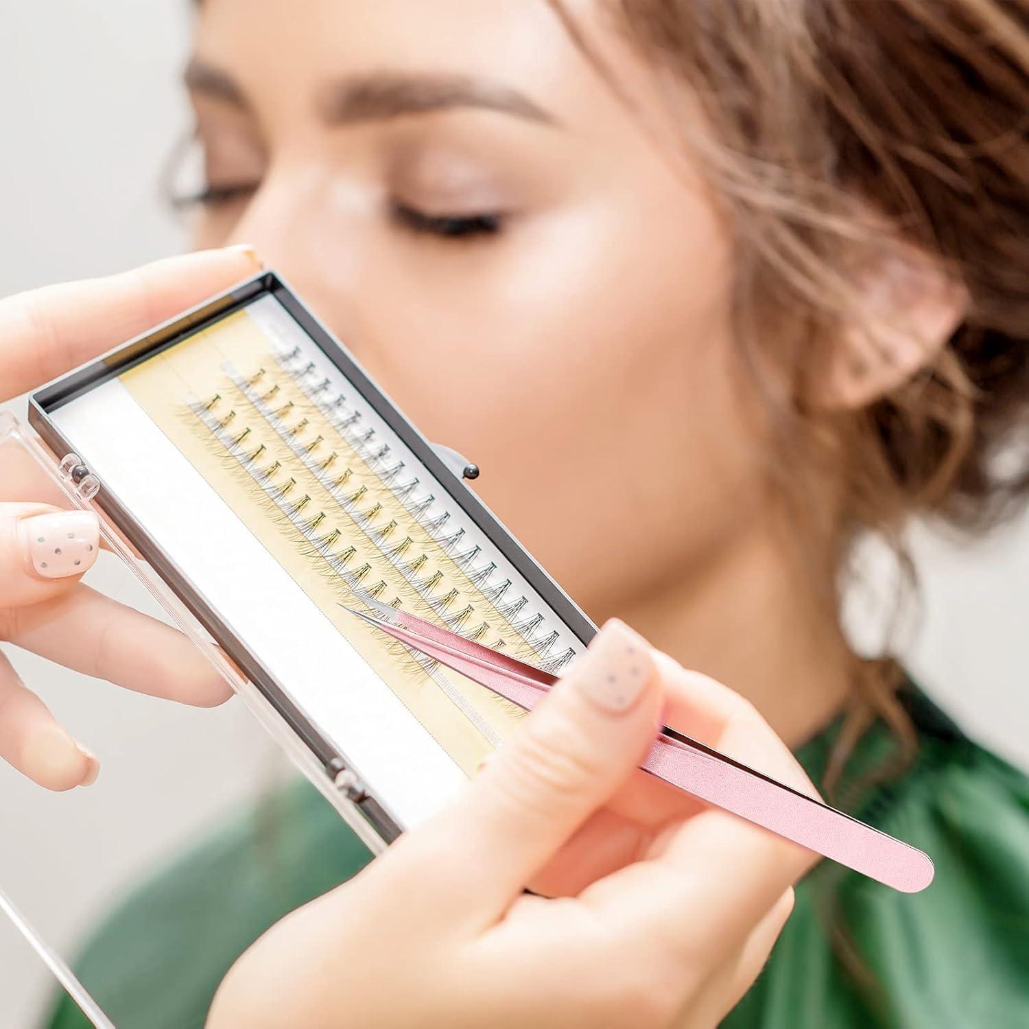 Juego de Pinzas de Precisión H&W Rosa 6PCS Acero Inoxidable