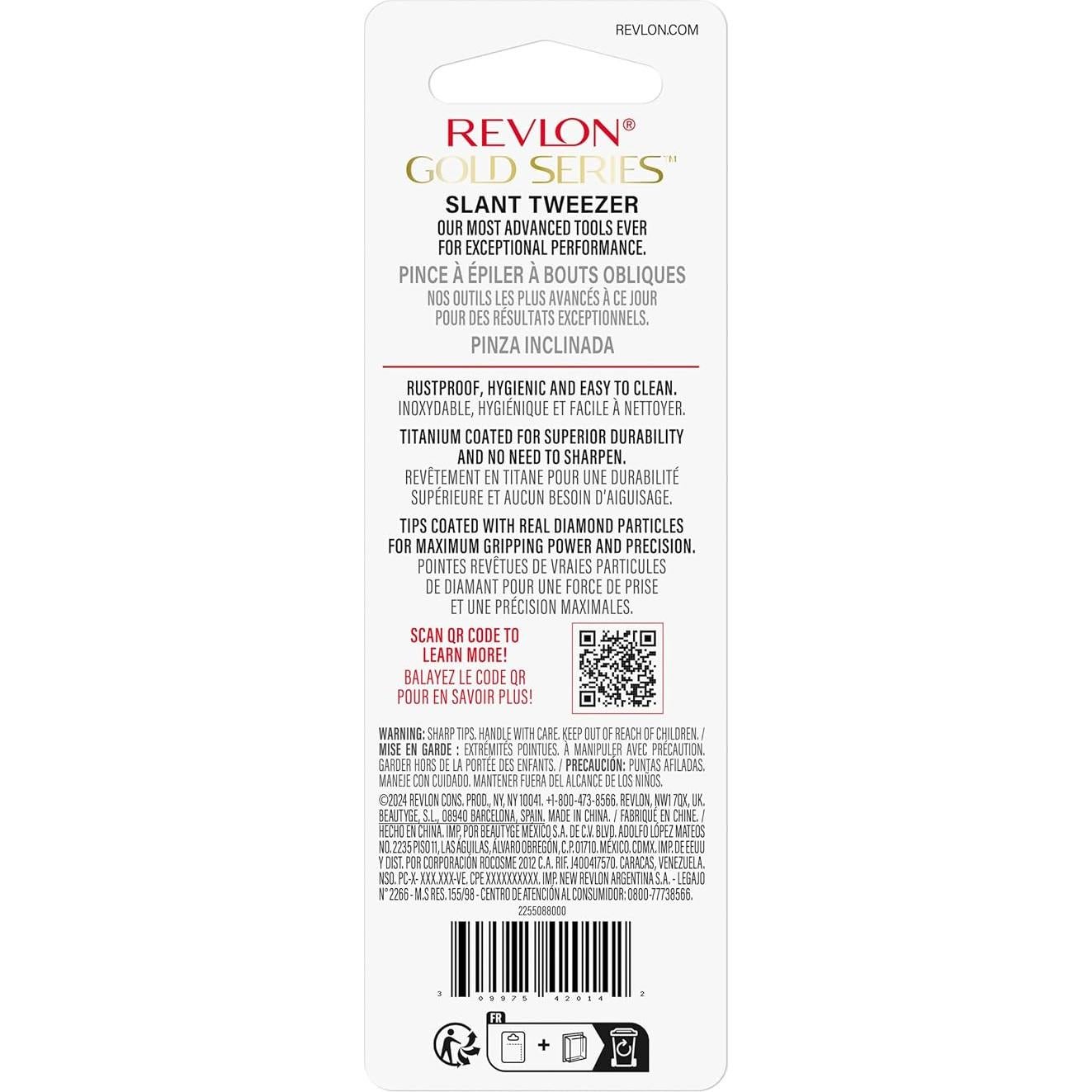 Pinzas de Punta Inclinada Revlon Gold Series - Ultra-Afiladas